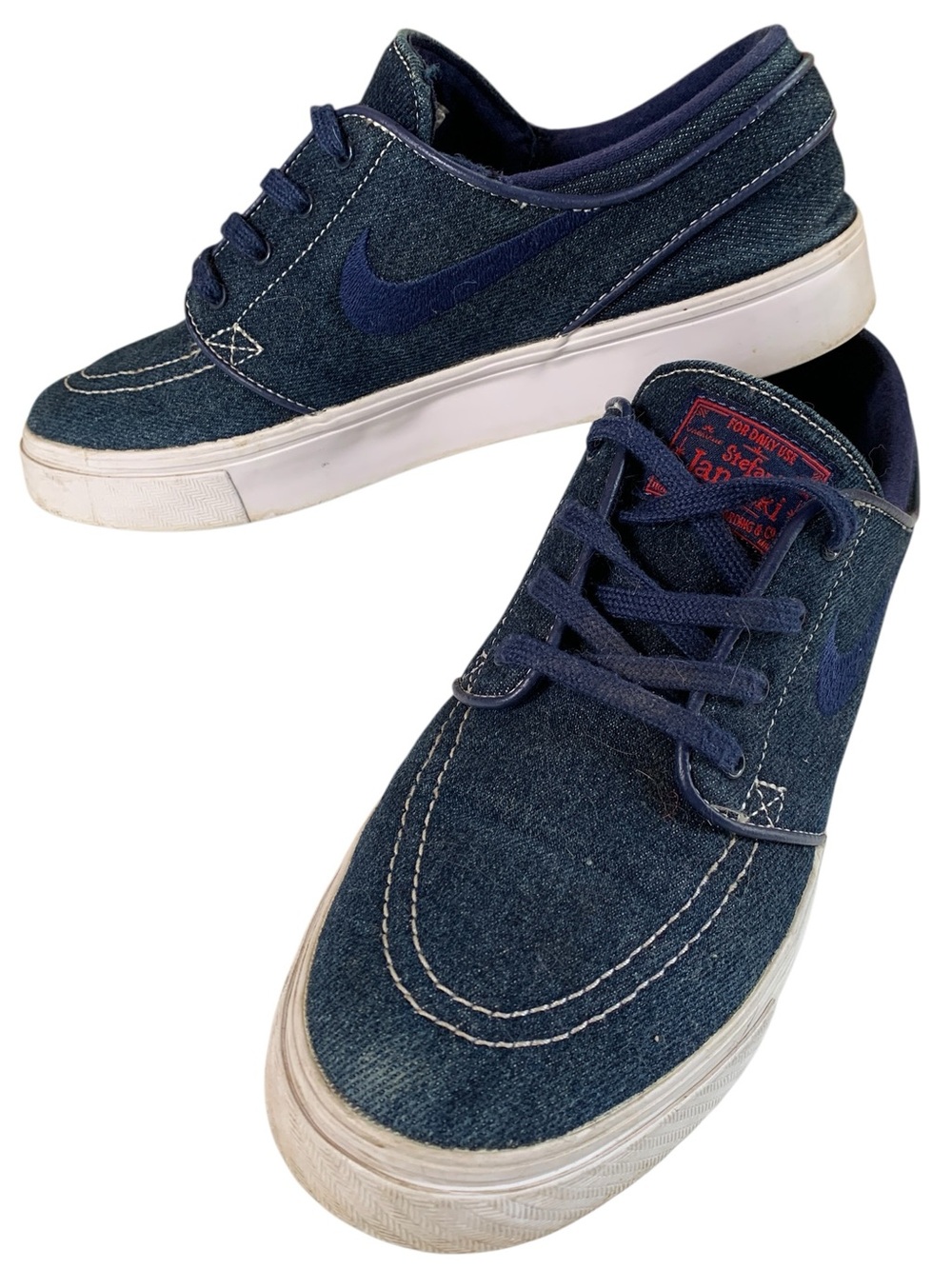 Nike Zoom Stefan Janoski Canvas Binary Blue Denim Skate Shoes Mens 6 Womens 7.5